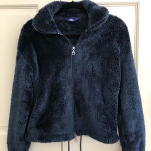 Navy blue fluffy jacket